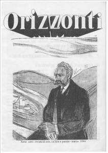Copertina del primo numero della Rivista Letteraria Orizzonti (marzo 1994) che fu fondata da Alessandro D'Agostini e Giuseppe Aletti