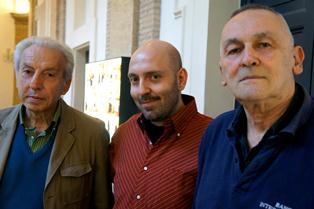 Da sinistra a destra: i poeti Elio Pecora, Alessandro D'Agostini, Valentino Zeichen