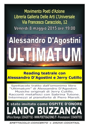 Locandina dello Spettacolo-Concerto Ultimatum. Clicca per ingrandire.